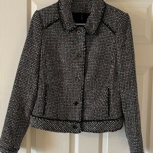 Women's Black and White Tweed Jacket